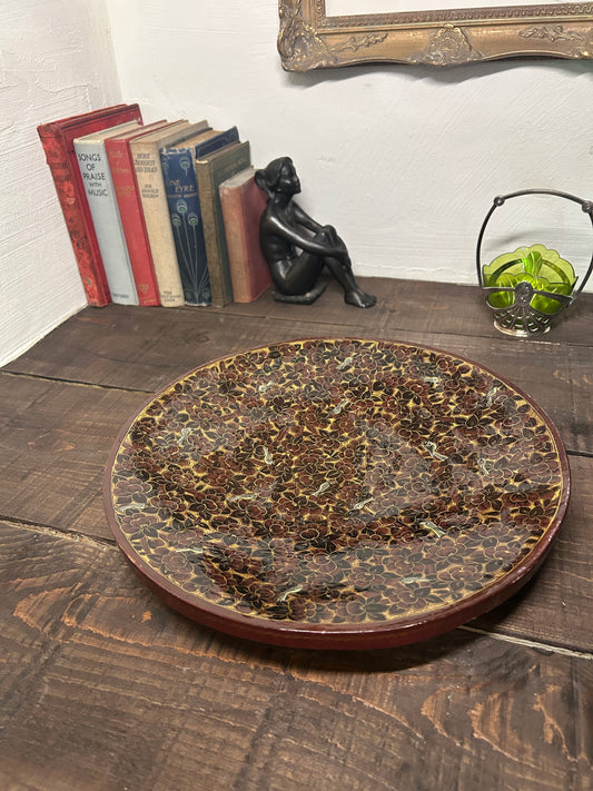 Vintage Kashmiri Papier-Mâché Hand-Painted Floral Tray