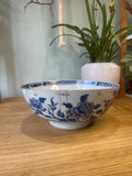 18th century staple repair Chinese porcelain punch bowl